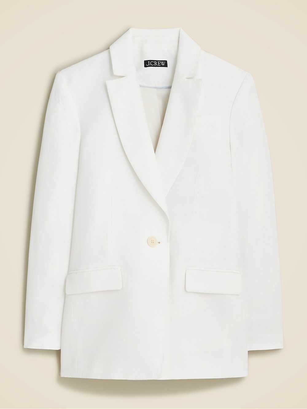 J. Crew White Single-Button Blazer